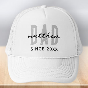 Dad Since 20XX Modern Simple Preppy Trucker Hat
