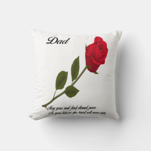 Dad Single Red Rose Cushion