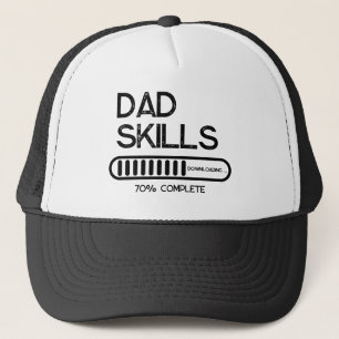 Dad Skills Downloading Funny New Dad Black & White Trucker Hat