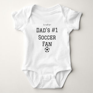 Dad Soccer Fan Baby Name Custom Bodysuit