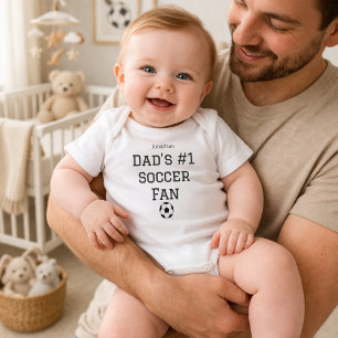 Dad Soccer Fan Baby Name Custom Bodysuit