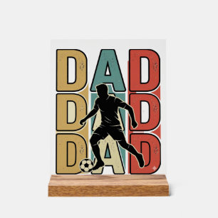 Dad Soccer Vintage Engraving Vector Design_1 Acrylic Sign