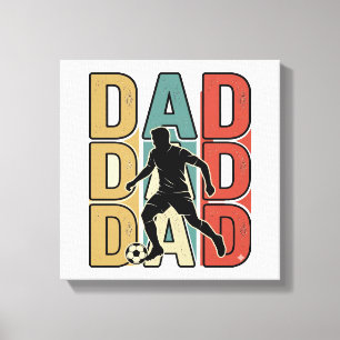 Dad Soccer Vintage Engraving Vector Design_1 Canvas Print