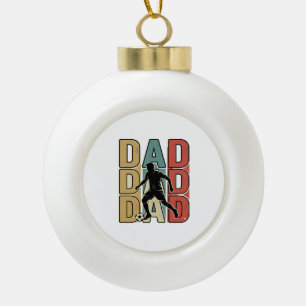 Dad Soccer Vintage Engraving Vector Design_1 Ceramic Ball Christmas Ornament