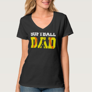 Dad Softball Apparel Yellow Softball Dad Father's T-Shirt