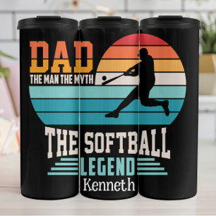 Dad Softball Legend Graphic Thermal Tumbler