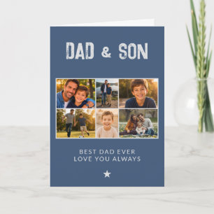 Dad & Son Family 6 Photo Father's Day Holiday Card