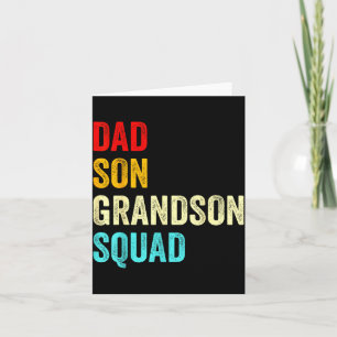 Dad son grandson squad matching grandpa father's card
