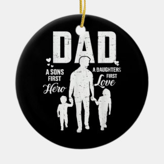 Dad sons first daughters love for father's day  ceramic tree decoration