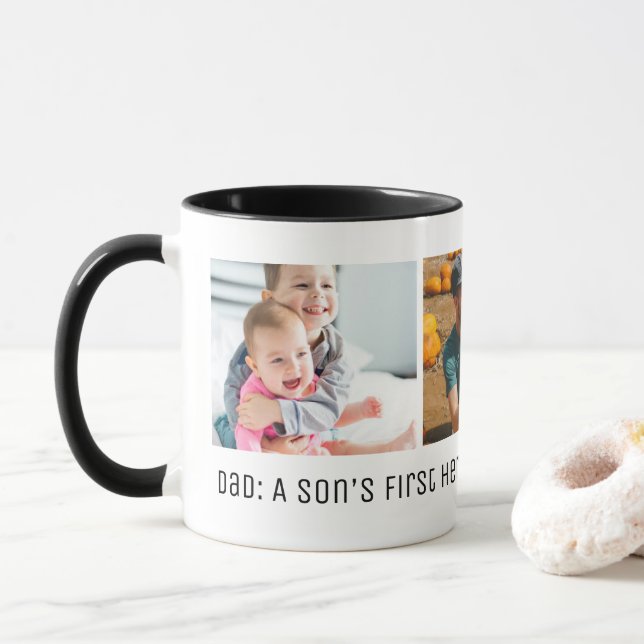 Dad Son's Hero Daughter's First Love Photo  Mug (With Donut)