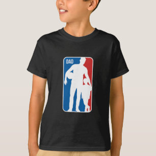 Dad Sports Logo Sketll Dad Son Silhouette Fathers  T-Shirt