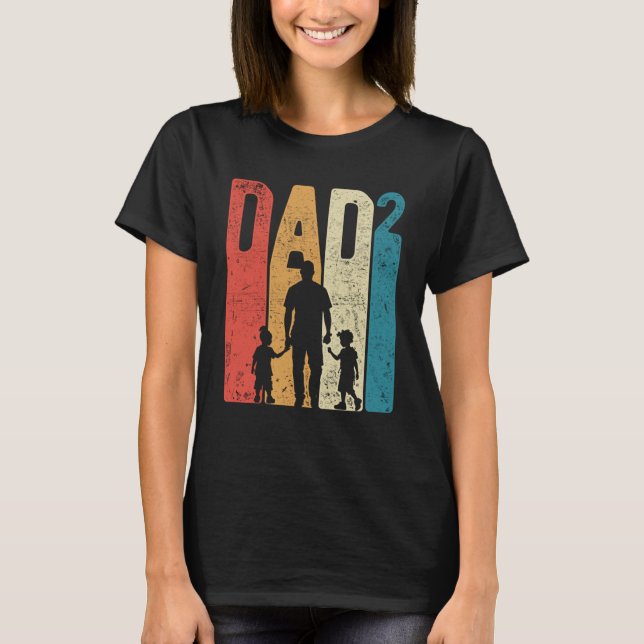 Dad Squared Father s Day Two Boys Two Sons Father  T-Shirt (Front)