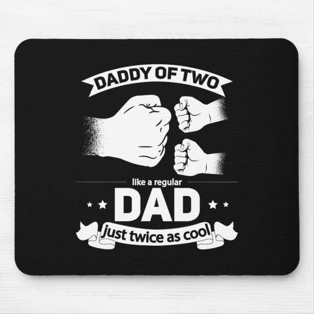 Dad Squared Fathers Day Dad Of Two Cool Daddy Of 2 Mouse Pad (Front)