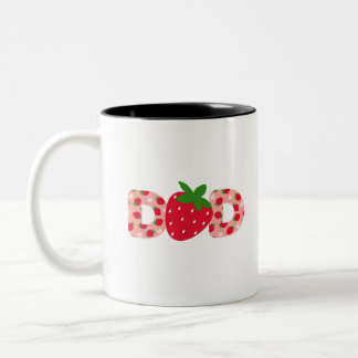 Dad strawberry First Birthday Family  Two-Tone Coffee Mug
