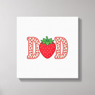 Dad Strawberry Lettering Vector Shirt Design_1 Canvas Print