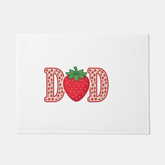 Dad Strawberry Lettering Vector Shirt Design_1 Doormat (Front)