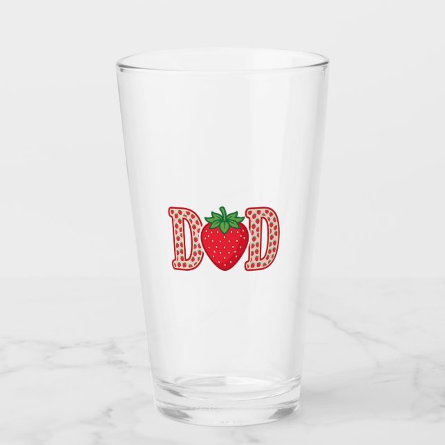 Dad Strawberry Lettering Vector Shirt Design_1 Glass (Front)