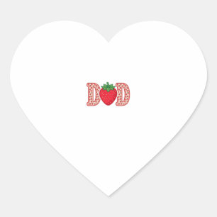 Dad Strawberry Lettering Vector Shirt Design_1 Heart Sticker