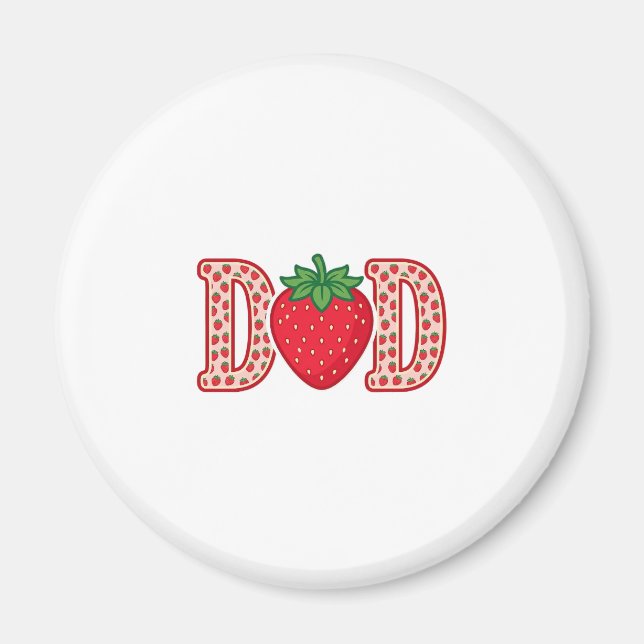 Dad Strawberry Lettering Vector Shirt Design_1 Magnet (Front)