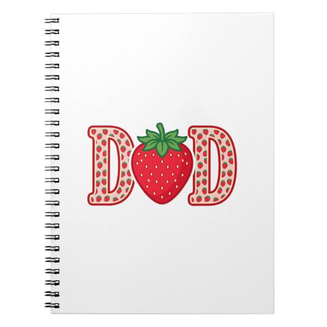 Dad Strawberry Lettering Vector Shirt Design_1 Notebook (Front)