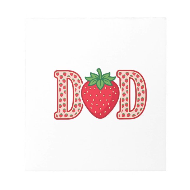 Dad Strawberry Lettering Vector Shirt Design_1 Notepad (Front)