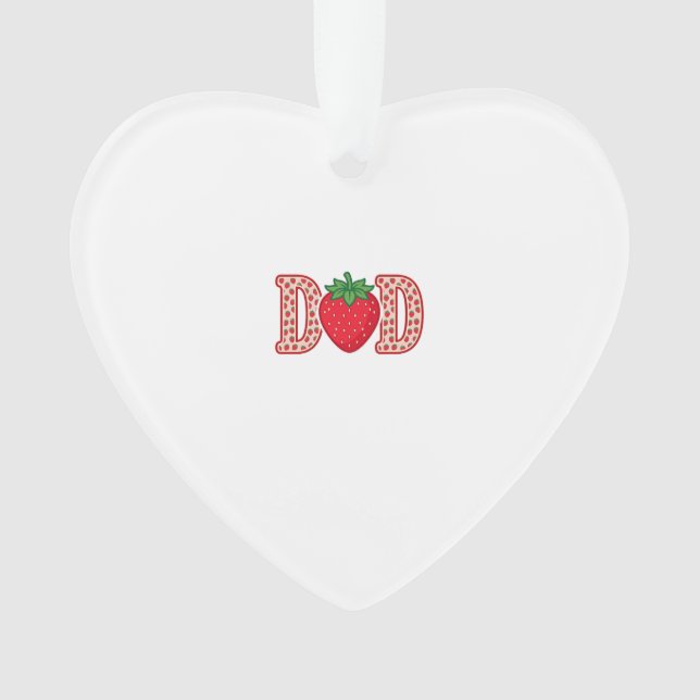 Dad Strawberry Lettering Vector Shirt Design_1 Ornament (Front)