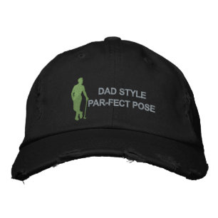 Dad Style Par-Fect Pose Modern Golf Embroidered Hat