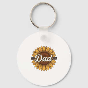 Dad Sunflower Vintage Engraving Shirt Design_1 Key Ring
