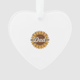 Dad Sunflower Vintage Engraving Shirt Design_1 Ornament