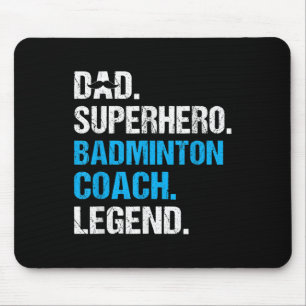Dad Superhero Badminton Coach Funny Badminton Coac Mouse Pad