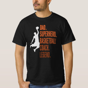 Dad Superhero Basketball Coach Legend Father’s Day T-Shirt