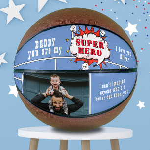 Dad Superhero Comic Speech Bubble Photo Basketball