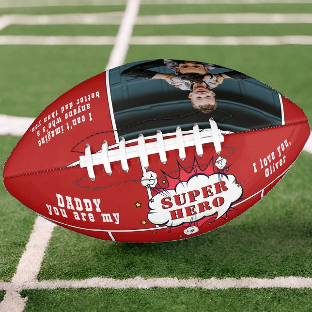 Dad Superhero Comic Speech Bubble Photo Red Football (Creator Uploaded)
