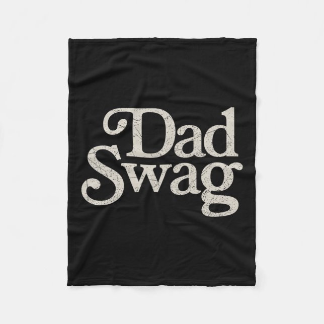 Dad Swag Retro Fathers Day  Fleece Blanket (Front)