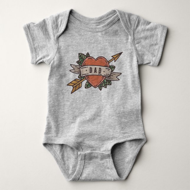 Dad Tattoo Baby Bodysuit (Front)