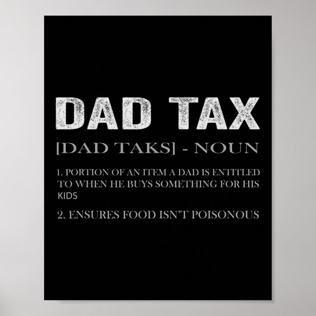 Dad Tax Definition Apparel Best Dad Definition  Poster (Front)