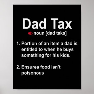 Dad Tax Definition Daddy Father Papa Father's Day Poster