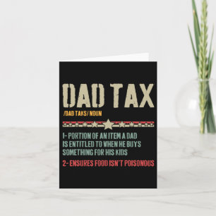 Dad Tax Definition Sarcastic Funny Father's Day Card