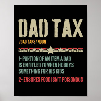Dad Tax Definition Sarcastic Funny Father's Day Poster