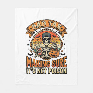 Dad Tax Funny Halloween Skeleton Candy_1 Fleece Blanket