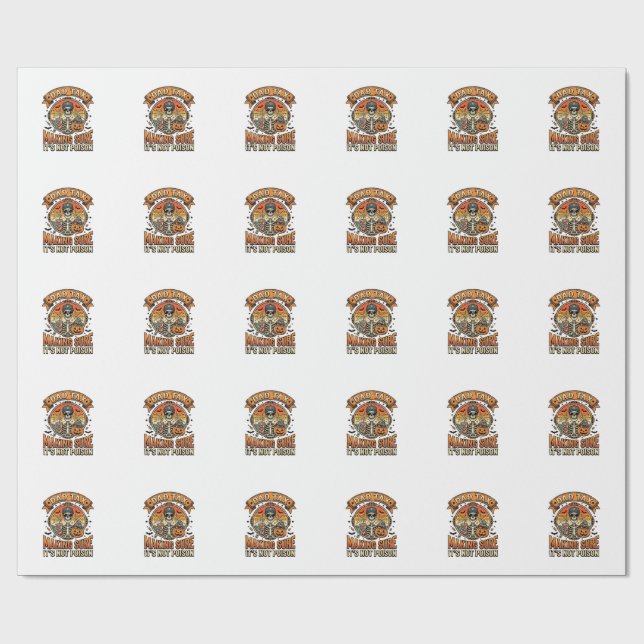 Dad Tax Funny Halloween Skeleton Candy_1 Wrapping Paper (Flat)