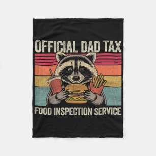 Dad Tax Offiicial Dad Funny Vinatge Racoon Father Fleece Blanket