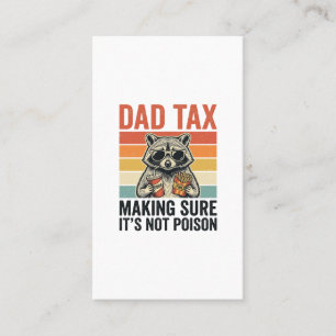 Dad Tax Racoon Vintage Funny Dad Shirt Design_1 Business Card