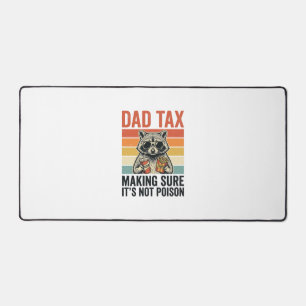 Dad Tax Racoon Vintage Funny Dad Shirt Design_1 Desk Mat