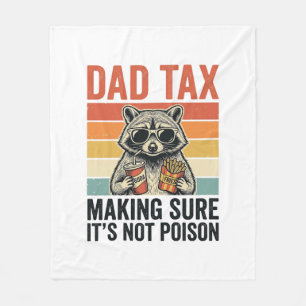 Dad Tax Racoon Vintage Funny Dad Shirt Design_1 Fleece Blanket