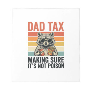 Dad Tax Racoon Vintage Funny Dad Shirt Design_1 Notepad