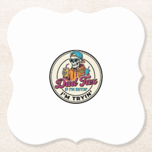 Dad Tax Skeleton Fast Food Humour Shirt Design_1 Paper Coaster