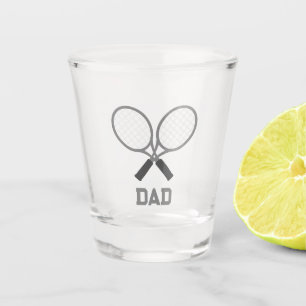 Dad Tennis Rackets and Name Tennis Player Shot Glass