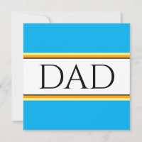 DAD Text Fun Sky Blue White Orange Black Stripes