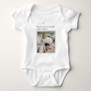 Dad, Thank You For – Custom Photo & Text    Baby Bodysuit
